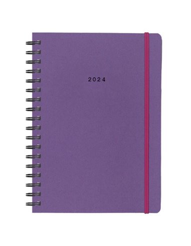 Next ημερολόγιο 2024 Natural ημερήσιο σπιράλ μωβ με λάστιχο 17x25εκ.