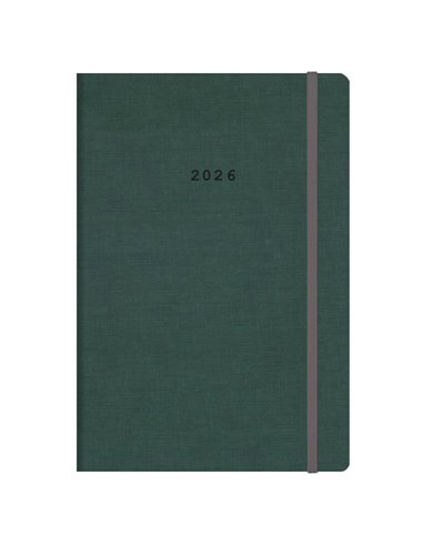 Next ημερολόγιο 2026 Nomads ημερήσιο flexi πράσινο με λάστιχο 14x21εκ. Δυνατότητα εκτύπωσης