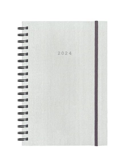Next ημερολόγιο 2024 fabric plus ημερήσιο σπιράλ λευκό 12x17εκ.