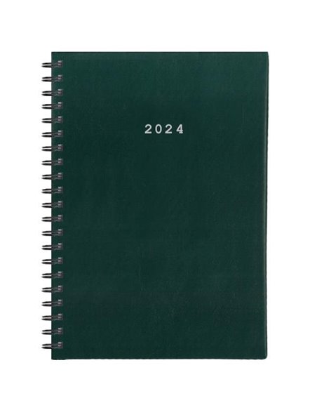 Next ημερολόγιο 2024 basic ημερήσιο σπιράλ πράσινο 12x17εκ.