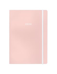Next ημερολόγιο 2026 Pastel ημερήσιο flexi ροζ με λάστιχο 12x17εκ.