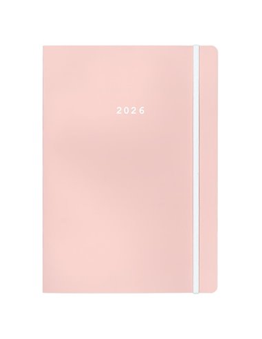 Next ημερολόγιο 2026 Pastel ημερήσιο flexi ροζ με λάστιχο 12x17εκ.