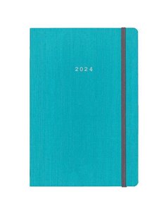 Next ημερολόγιο 2024 fabric ημερήσιο flexi γαλάζιο με λάστιχο 17x25εκ.