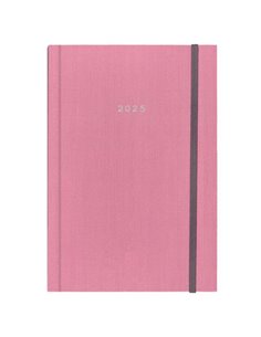 Next ημερολόγιο 2025 fabric ημερήσιο δετό ροζ με λάστιχο 17x25εκ.