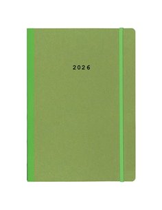 Next ημερολόγιο 2026 Natural ημερήσιο flexi πράσινο με λάστιχο 12x17εκ.  Δυνατότητα εκτύπωσης