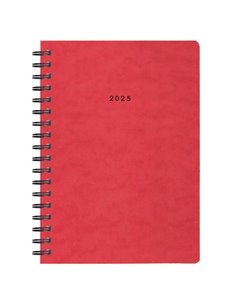 Next ημερολόγιο 2025 πρεσπάν ημερήσιο σπιράλ κόκκινο 14x21εκ.