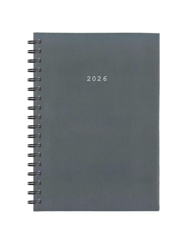 Next ημερολόγιο 2026 basic ημερήσιο σπιράλ γκρι 12x17εκ.  Δυνατότητα εκτύπωσης