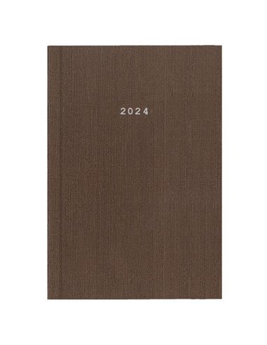 Next ημερολόγιο 2024 fabric ημερήσιο δετό καφέ 17x25εκ.