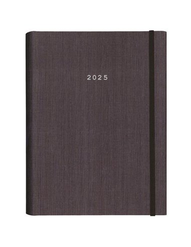Next ημερολόγιο 2025 fabric ημερήσιο κρυφό σπιράλ γκρι σκούρο 14x21εκ.
