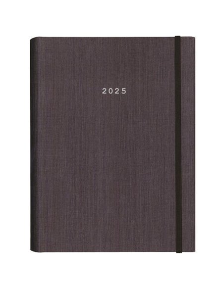Next ημερολόγιο 2025 fabric ημερήσιο κρυφό σπιράλ γκρι σκούρο 14x21εκ.