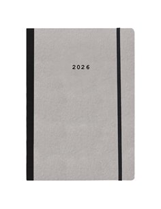Next ημερολόγιο 2026 Natural ημερήσιο flexi γκρι ανοιχτό με λάστιχο 14x21εκ.  Δυνατότητα εκτύπωσης