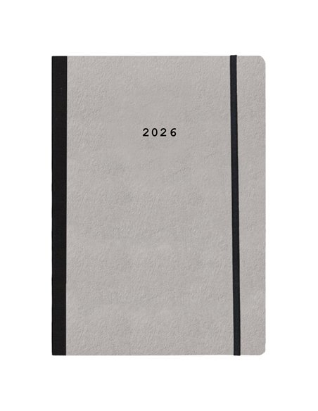 Next ημερολόγιο 2026 Natural ημερήσιο flexi γκρι ανοιχτό με λάστιχο 14x21εκ.  Δυνατότητα εκτύπωσης