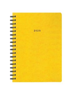 Next ημερολόγιο 2025 πρεσπάν ημερήσιο σπιράλ κίτρινο 17x25εκ.