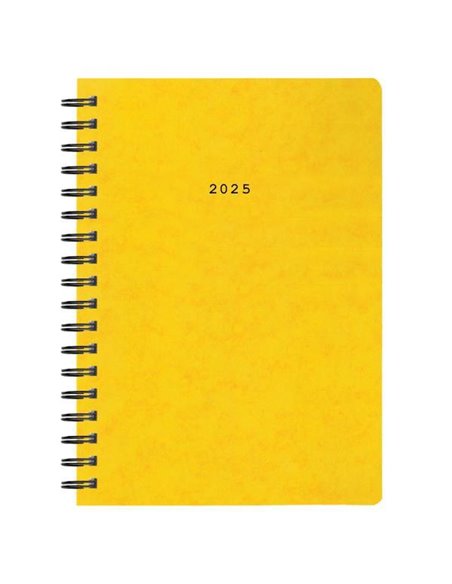 Next ημερολόγιο 2025 πρεσπάν ημερήσιο σπιράλ κίτρινο 17x25εκ.