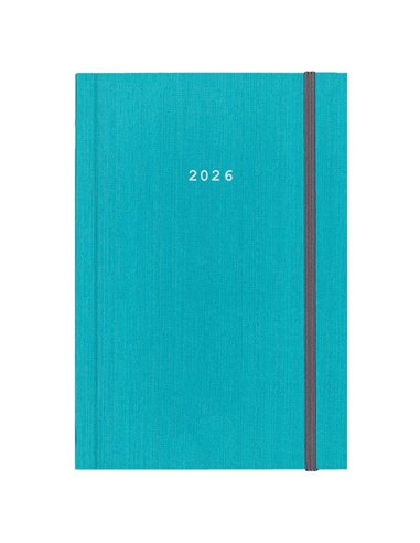 Next ημερολόγιο 2026 fabric ημερήσιο δετό γαλάζιο με λάστιχο 14x21εκ.  Δυνατότητα εκτύπωσης