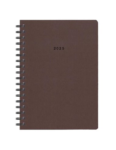 Next ημερολόγιο 2025 classic ημερήσιο σπιράλ καφέ 14x21εκ.