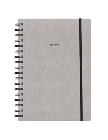 Next ημερολόγιο 2024 Natural ημερήσιο σπιράλ γκρι ανοιχτό με λάστιχο 12x17εκ.