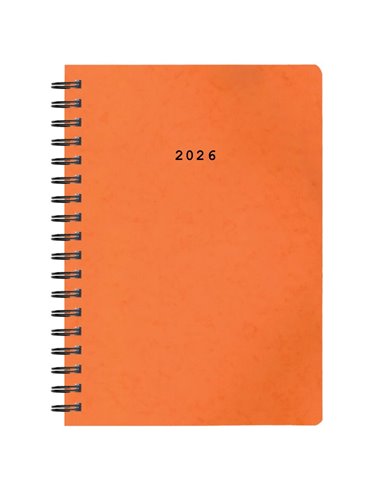 Next ημερολόγιο 2026 πρεσπάν ημερήσιο σπιράλ πορτοκαλί 17x25εκ.  Δυνατότητα εκτύπωσης