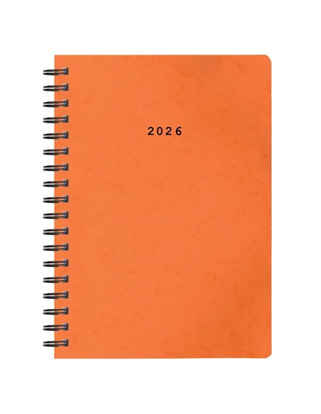 Next ημερολόγιο 2026 πρεσπάν ημερήσιο σπιράλ πορτοκαλί 17x25εκ.  Δυνατότητα εκτύπωσης
