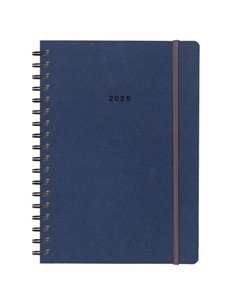 Next ημερολόγιο 2025 Natural ημερήσιο σπιράλ μπλε με λάστιχο 12x17εκ.