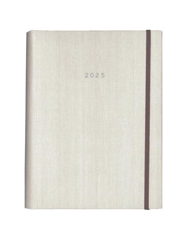 Next ημερολόγιο 2025 fabric ημερήσιο κρυφό σπιράλ λευκό 17x25εκ.