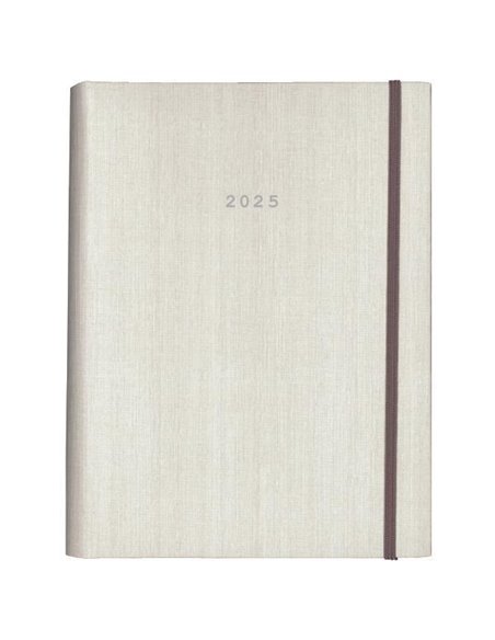 Next ημερολόγιο 2025 fabric ημερήσιο κρυφό σπιράλ λευκό 17x25εκ.