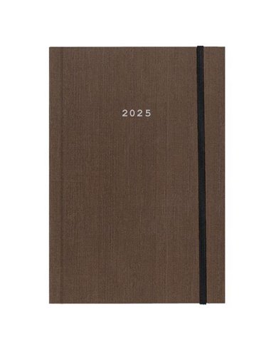 Next ημερολόγιο 2025 fabric ημερήσιο δετό καφέ με λάστιχο 14x21εκ.