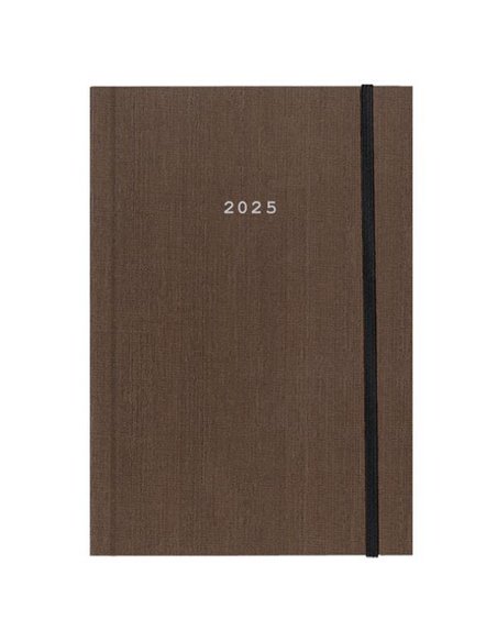 Next ημερολόγιο 2025 fabric ημερήσιο δετό καφέ με λάστιχο 14x21εκ.