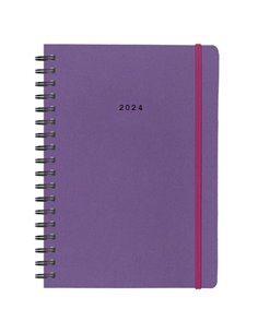 Next ημερολόγιο 2024 Natural ημερήσιο σπιράλ μωβ με λάστιχο 14x21εκ.