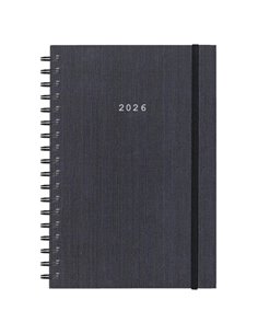 Next ημερολόγιο 2026 fabric plus ημερήσιο σπιράλ γκρι 12x17εκ.  Δυνατότητα εκτύπωσης
