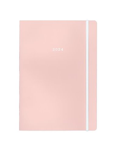 Next ημερολόγιο 2024 Pastel ημερήσιο flexi ροζ με λάστιχο 12x17εκ.