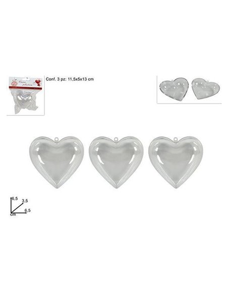Καρδούλα πλαστική 6.5x6.5εκ. σε blister 3 τεμαχίων
