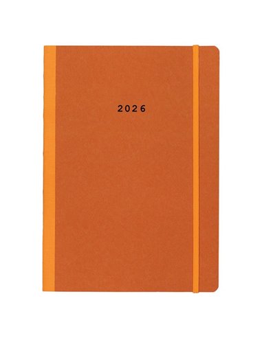 Next ημερολόγιο 2026 Natural ημερήσιο flexi πορτοκαλί με λάστιχο 12x17εκ.  Δυνατότητα εκτύπωσης