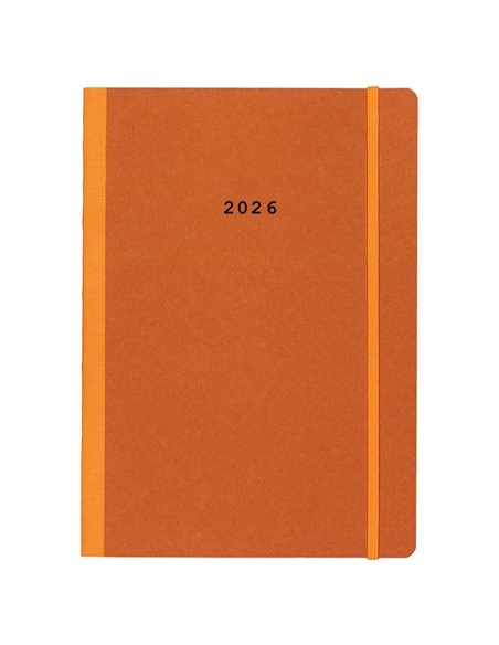 Next ημερολόγιο 2026 Natural ημερήσιο flexi πορτοκαλί με λάστιχο 12x17εκ.  Δυνατότητα εκτύπωσης