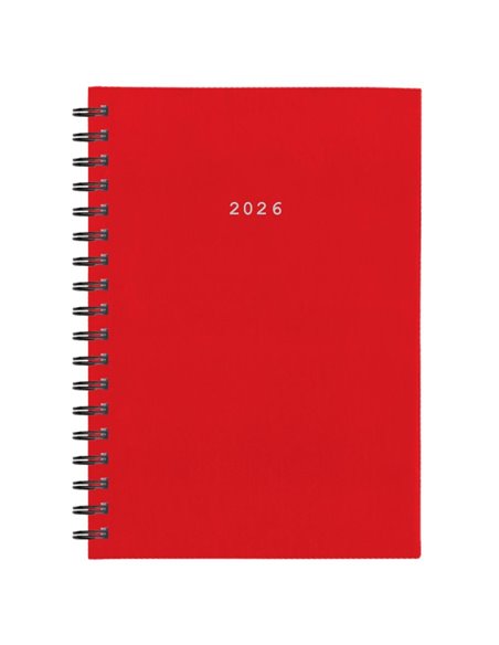 Next ημερολόγιο 2026 basic ημερήσιο σπιράλ κόκκινο 14x21εκ. Δυνατότητα εκτύπωσης