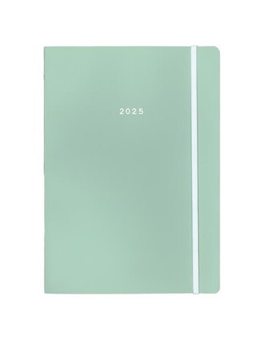 Next ημερολόγιο 2025 Pastel ημερήσιο flexi πράσινο ανοιχτό με λάστιχο 12x17εκ.