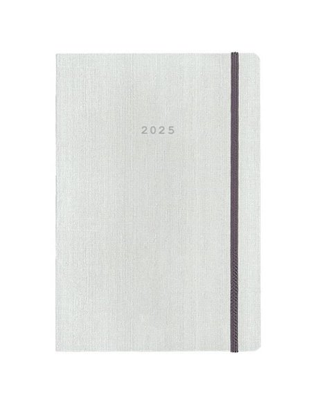 Next ημερολόγιο 2025 fabric ημερήσιο flexi λευκό με λάστιχο 12x17εκ.