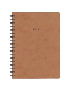 Next ημερολόγιο 2025 πρεσπάν ημερήσιο σπιράλ καφέ 17x25εκ.