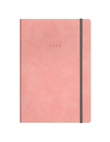 Next ημερολόγιο 2026 Cuba ημερήσιο flexi ροζ με λάστιχο 14x21εκ. Δυνατότητα εκτύπωσης