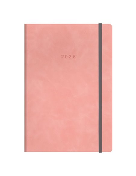 Next ημερολόγιο 2026 Cuba ημερήσιο flexi ροζ με λάστιχο 14x21εκ. Δυνατότητα εκτύπωσης