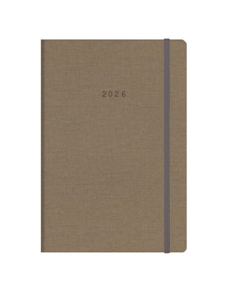 Next ημερολόγιο 2026 Nomads ημερήσιο flexi καφέ με λάστιχο 14x21εκ. Δυνατότητα εκτύπωσης