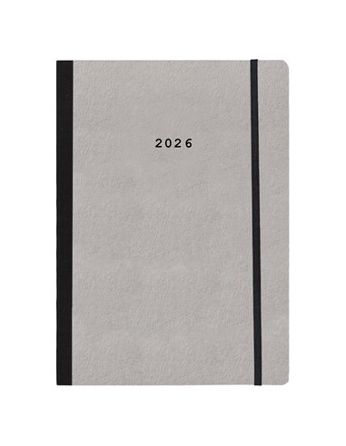 Next ημερολόγιο 2026 Natural ημερήσιο flexi γκρι ανοιχτό με λάστιχο 12x17εκ.  Δυνατότητα εκτύπωσης