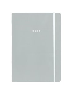 Next ημερολόγιο 2026 Pastel ημερήσιο flexi γκρι με λάστιχο 12x17εκ.