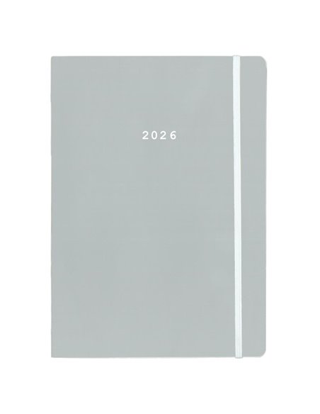 Next ημερολόγιο 2026 Pastel ημερήσιο flexi γκρι με λάστιχο 12x17εκ.