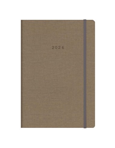 Next ημερολόγιο 2026 Nomads ημερήσιο flexi καφέ με λάστιχο 17x25εκ.