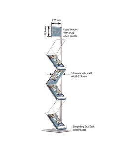 Σταντ επιδαπέδιο "Ζικ-ζακ" με επικεφαλίδα