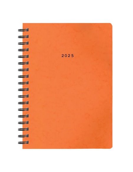 Next ημερολόγιο 2025 πρεσπάν ημερήσιο σπιράλ πορτοκαλί 14x21εκ.