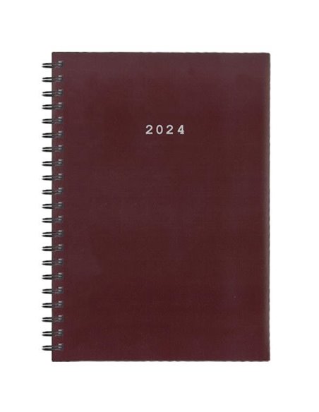Next ημερολόγιο 2024 basic ημερήσιο σπιράλ μπορντώ 14x21εκ.