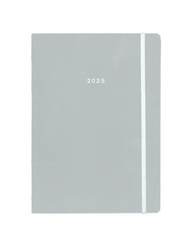 Next ημερολόγιο 2025 Pastel ημερήσιο flexi γκρι με λάστιχο 12x17εκ.