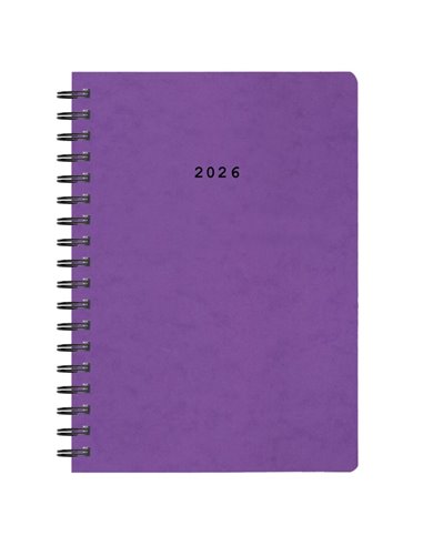 Next ημερολόγιο 2026 πρεσπάν ημερήσιο σπιράλ μωβ 14x21εκ. Δυνατότητα εκτύπωσης